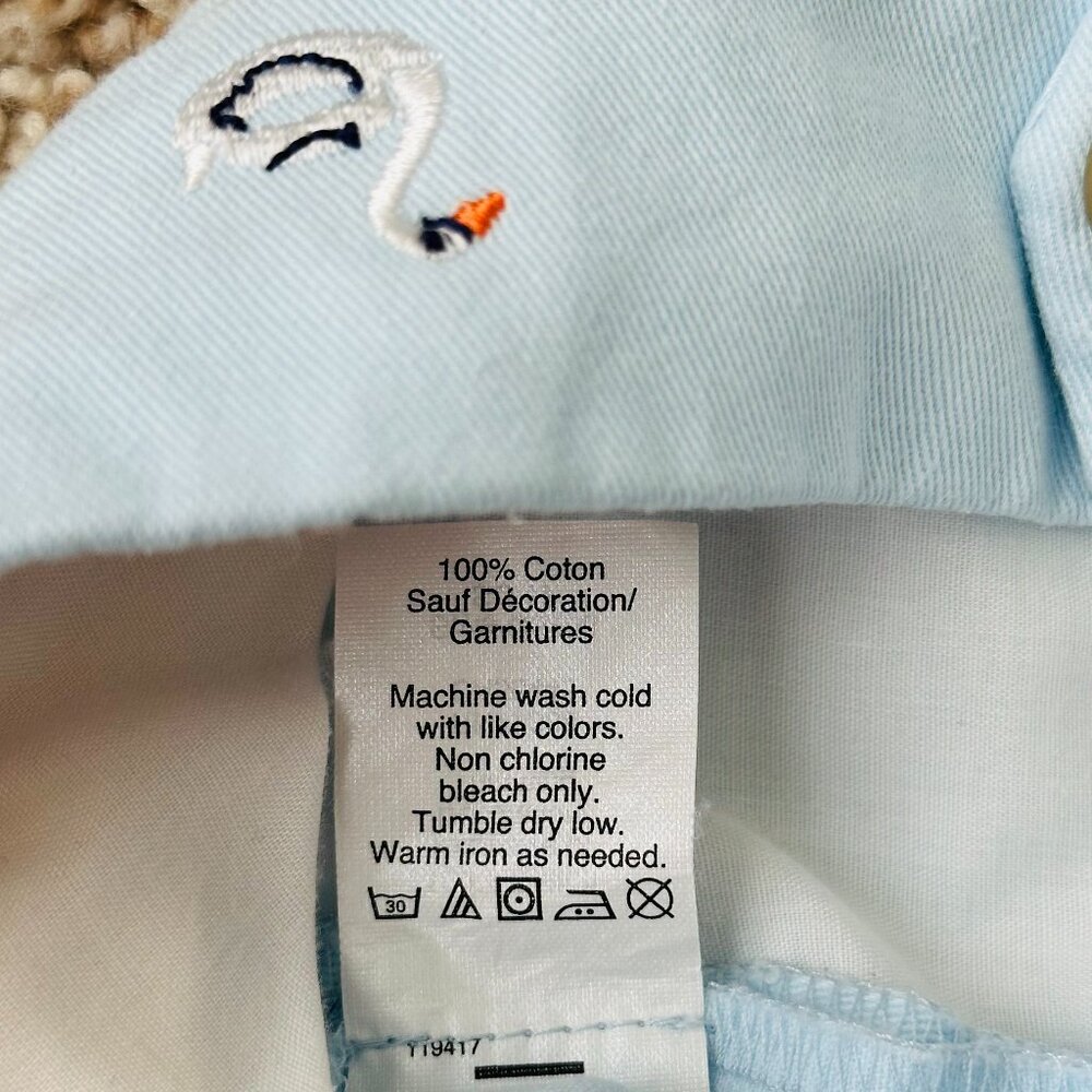 🦢 J Crew 🦢 Chino City Fit Flat Front Blue Shorts Swan Embroidery Womens Size 6 - Picture 7 of 7